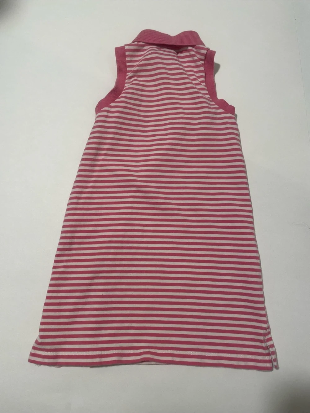 Ralph Lauren Pink & White Striped Polo Dress Preppy Golf Classic Luxury